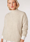 Chunky Knit Ribbed Jumper, Stone, large