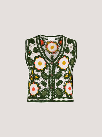 Floral Crochet Waistcoat
