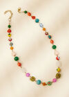 Collier de perles en pierre multicolores, assortis, grand