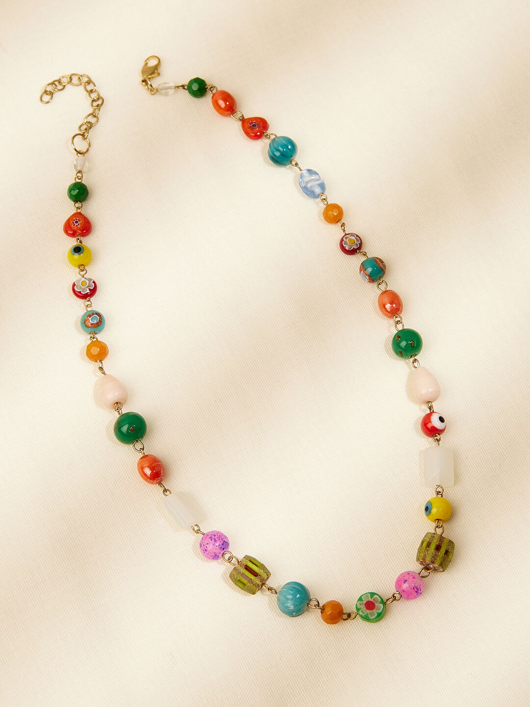 Multi-Colour Stone Bead Necklace