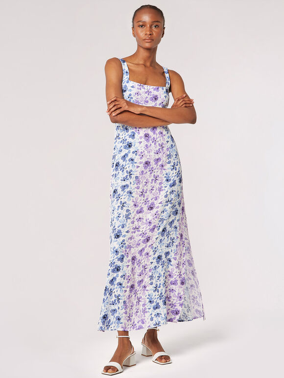 Floral Rose Ombre Camisole Maxi Dress, Cream, large