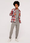 Check Button Down Shacket, Red, large