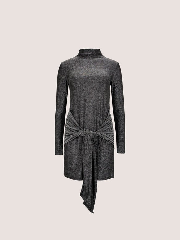 Glitter Mini Dress, Silver, large