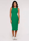 Ribbed Racer Midi Dress, Green, large