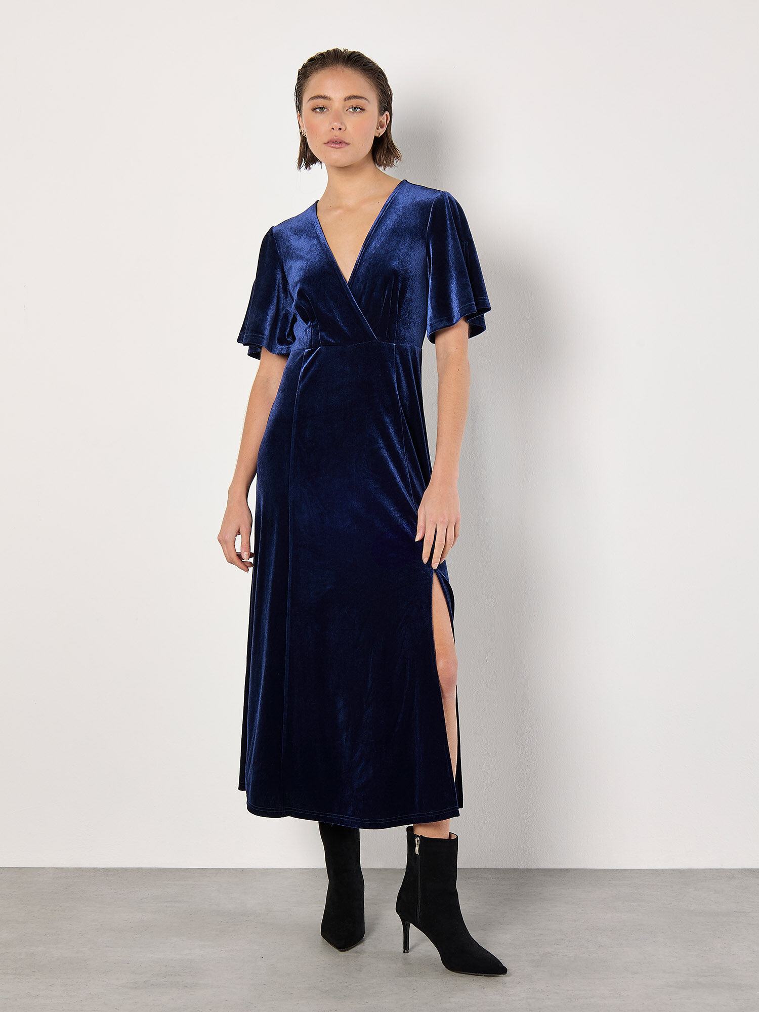 Robe portefeuille bleu marine on sale