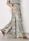 Folk Patchwork Wide Leg Trousers, Stone, large