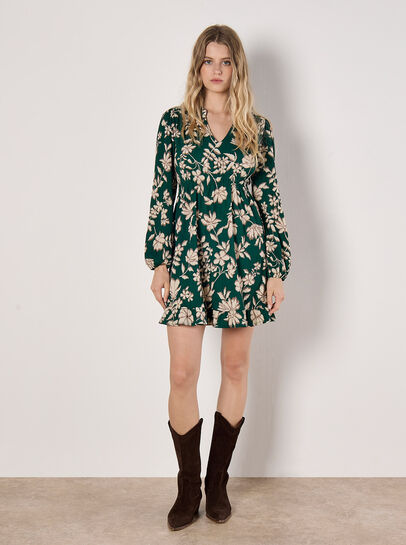 Crinkle Floral Mini Dress