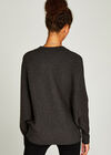 Ribbed Batwing Jumper, Dark Grey - Charcoal, large