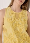 Embroidered Cotton Shell Top, Yellow, large