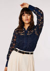 Lace Shirt, Navy, large