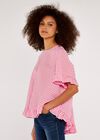 Gingham Ruffle Top, Pink, large