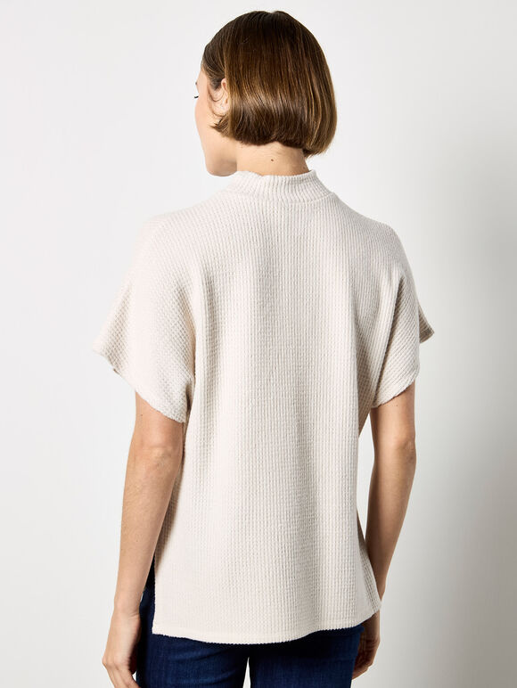 Batwick High Neck T-Shirt, Stone, large