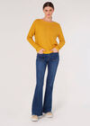 Waffle Knit Aran Jumper, Mustard, large
