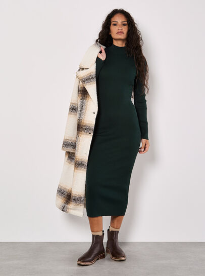 Ribbed Knit Midi Dress