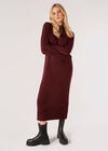 Chunky Knit Midi Dress, Burgundy, large