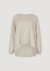 Soft-Touch Oversized Waffle Knit Top, Stone, large