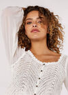 Crochet Crop Cardigan, Cream, large