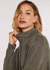 Soft Touch Wrap Tunic Top , Khaki, large