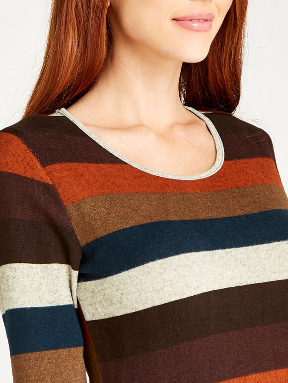 Stripe Long Sleeve Tunic, Green, large