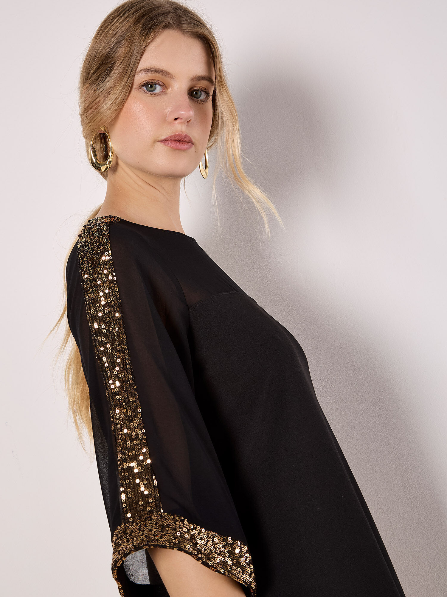 Kimono sleeve sequin dress outlet