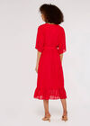 Self Stripe Ruffle Dress, Red, large