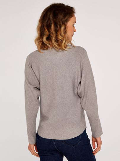 Stud Embellished Batwing Jumper