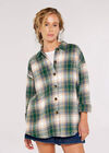 Plaid Oversized Shirt, Green, large