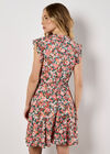 Ditsy Floral Ruffle Mini Dress, Green, large