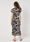 Textured Satin Zebra Print Midi Dress, Cream, large