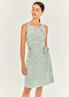 Jacquard Spot 2 Pleat Skater Dress, Mint, large