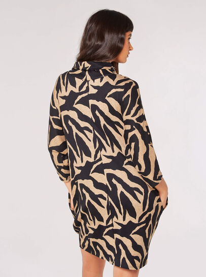 Zebra Print Cocoon Mini Dress
