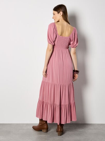 Crinkle Tiered Maxi Dress