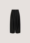 Oversized Wide-Leg Barrel Trousers, Black, large