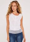 Back Bow Cotton Top, White, large