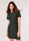 Rose Jacquard Mini Dress, Green, large