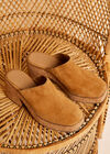 Suede Clogs, Brown, large