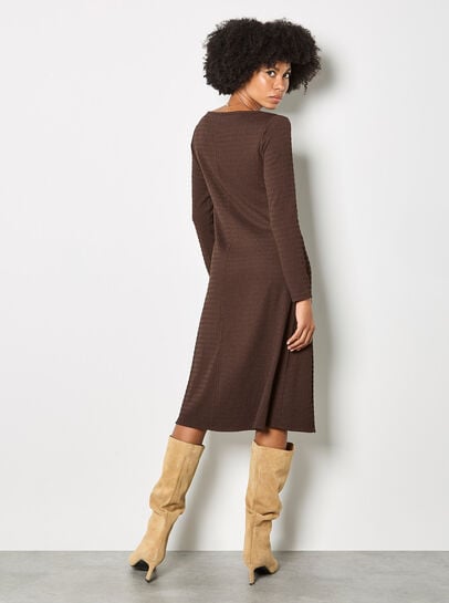 Textured Jersey Midi Dress
