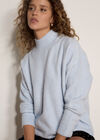 Boucl&eacute; Knit Mock Neck Jumper, Sky Blue, large