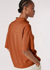 Subtle Sheen Boxy Shirt, Rust, large