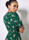 Floral Print Midi Dress, Green, large