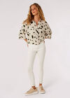 Paint Stroke Print Utility Shirt, Stone, large