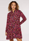 Ditsy Shirt Mini  Dress, Black, large
