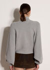 Ribbed Knit Batwing Cape Jumper, Silver, large