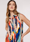 High-Low Shirt Mini Dress, Blue, large