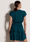 Geo Print Ruffle Mini Dress, Teal, large