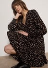 Irregular Spot Crepe Mini Dress, Black, large