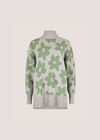 Flower Oversized Mock Neck Jumper, Grey, large