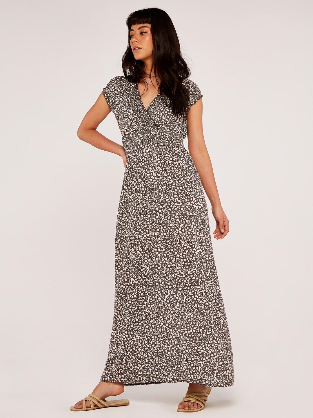 Ditsy Smocked Maxi Dress