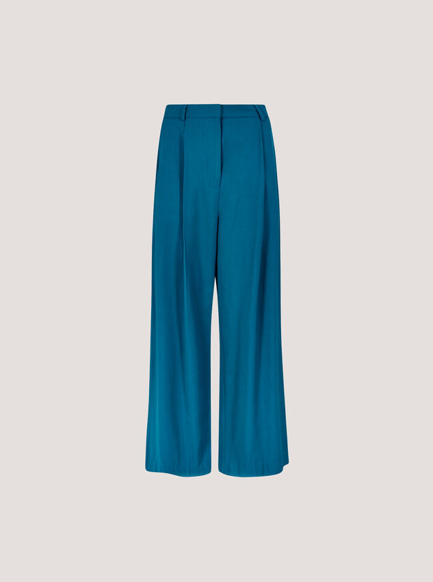 Soft Tailored Wide Leg Trousers, Teal, large