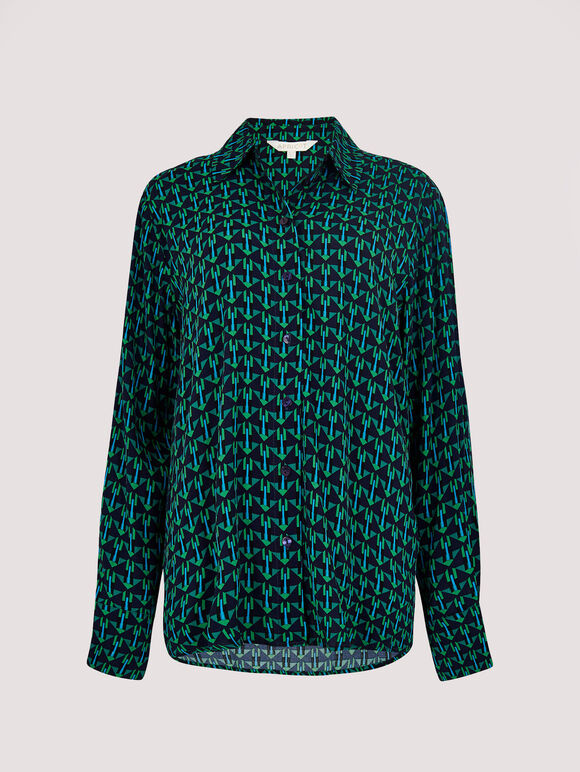 Geometric Diamond Shirt, Navy, large